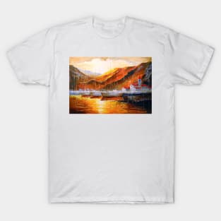 Yachts in the mountain harbor T-Shirt